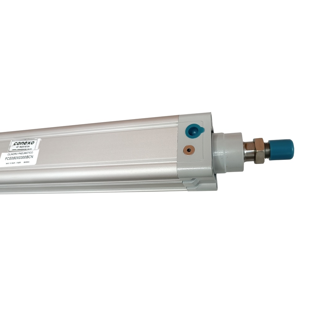 Cilindro Iso Perfil Europa Ø 50 x 300 mm - Básico - Dupla Ação - Embolo Magnético - Vedação Borracha Nitrílica