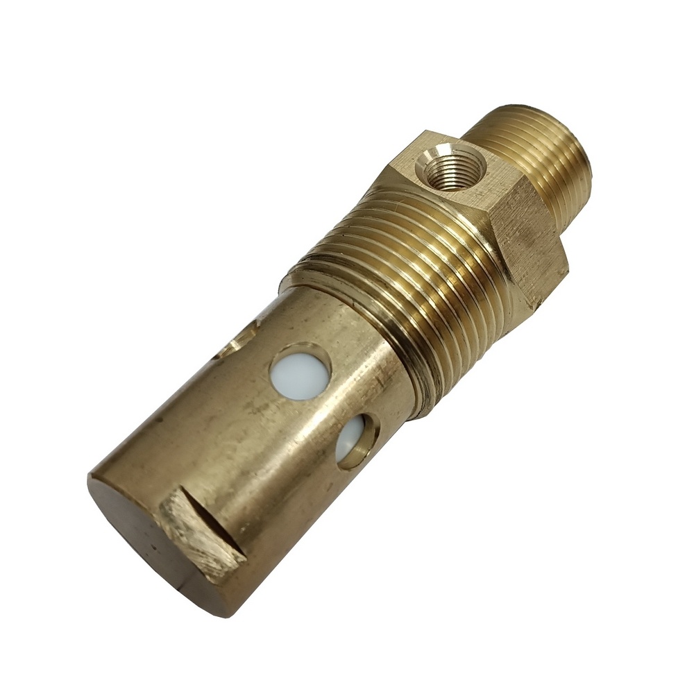 Válvula De Retenção 1" BSPT x 3/4" NPT  x 1/8" NPT - W700, c/ Pistão de Teflon p/ Compressor a Pistão.