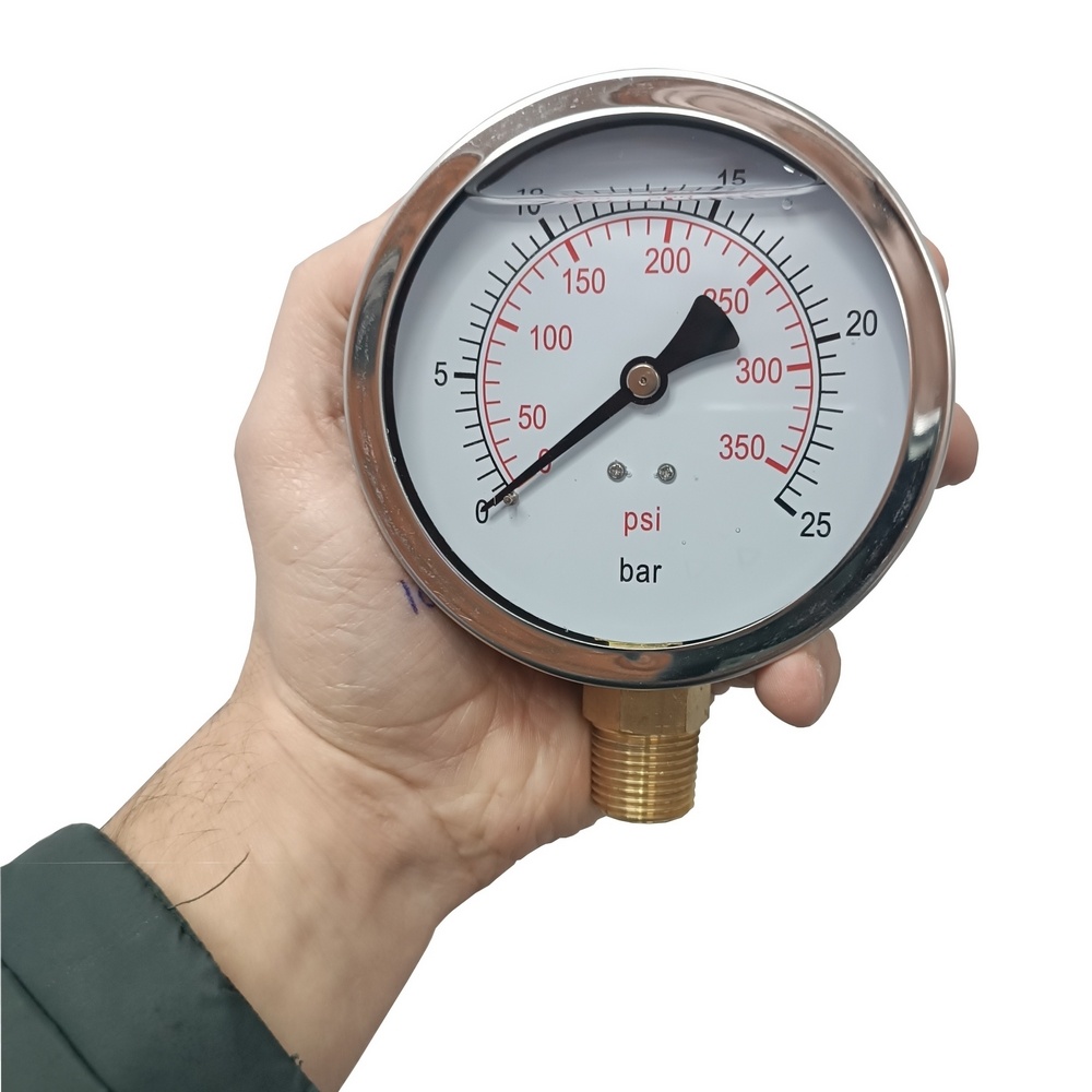 Manômetro Vertical 230 PSI / 16 Bar c/ Rosca 1/2