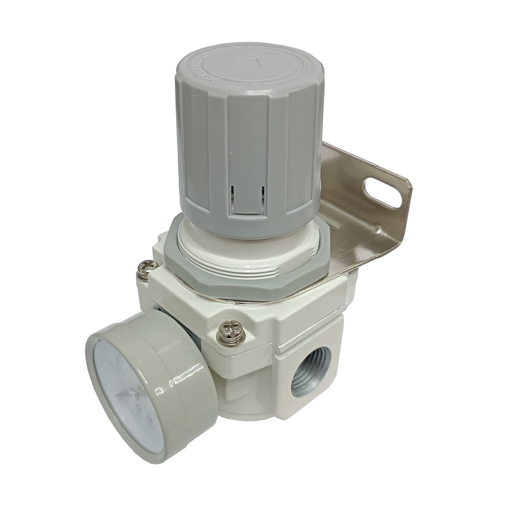 Regulador De Pressão Rosca 1/2" BSP  C/ Manômetro - Linha Intermediária 8 Bar