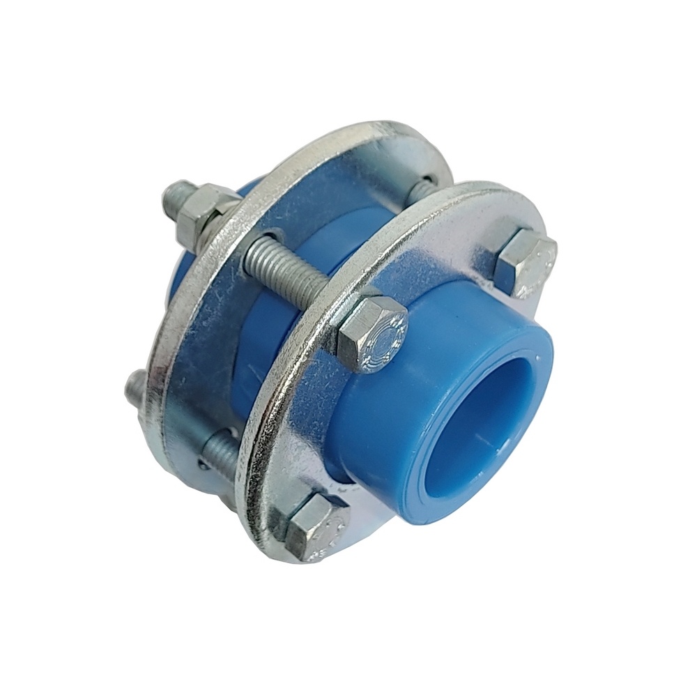 União Com Flange Soldável 63 mm - PPR Azul (Linha TopAir / TopFusion)