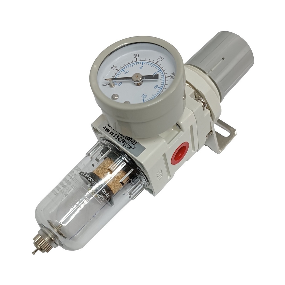Filtro Regulador De Ar 8 Bar Rosca 1/4" BSP C/ Manômetro - Linha Intermediária 8 Bar