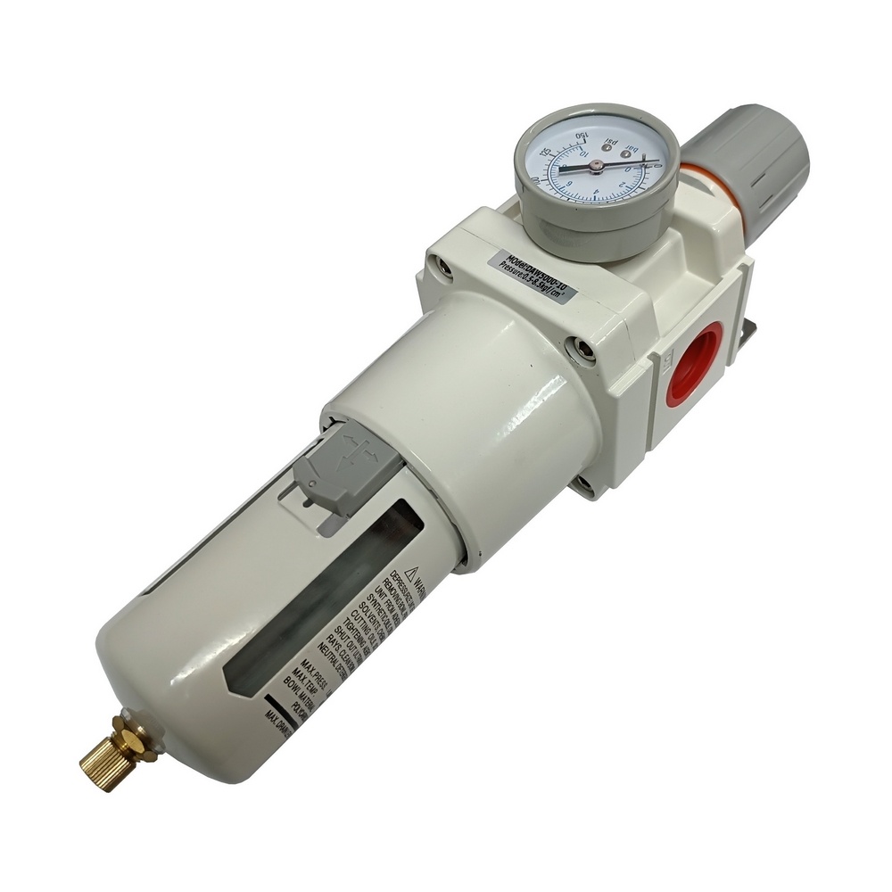 Filtro Regulador De Ar 8 Bar Com Rosca 1" BSP e Manômetro - Linha Intermediária