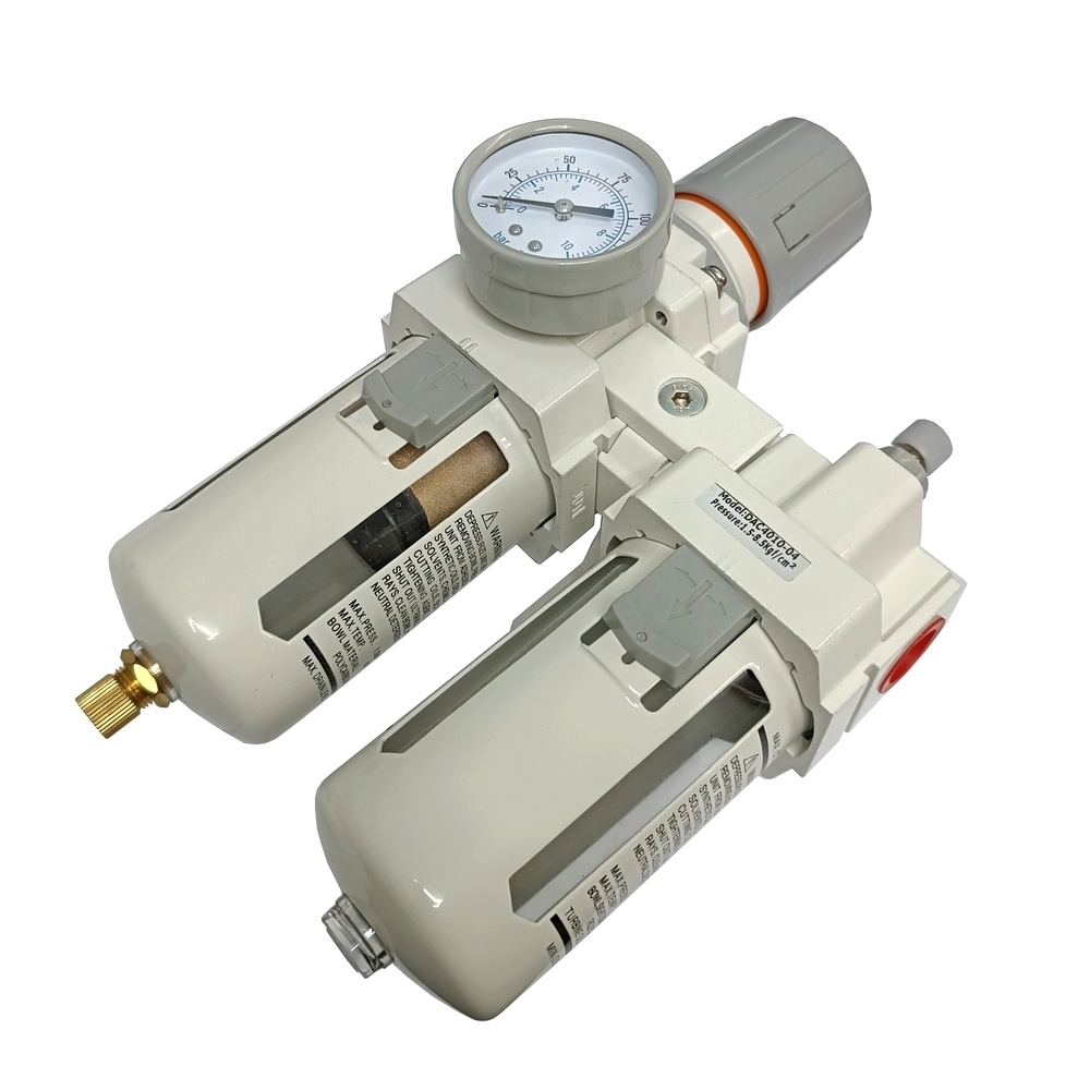 Conjunto Lubrefil Rosca 1/2" BSP c/ Manômetro - Linha Intermediária 8 Bar