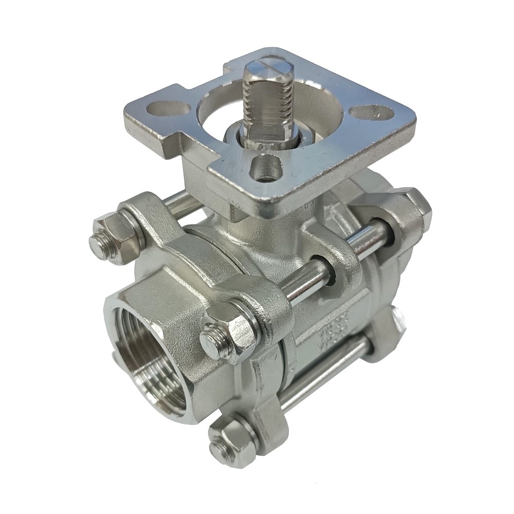 Válvula de Esfera Tripartida 2" BSP p/ Atuador, Quadrado 14 mm, F05/F07 - Inox 304