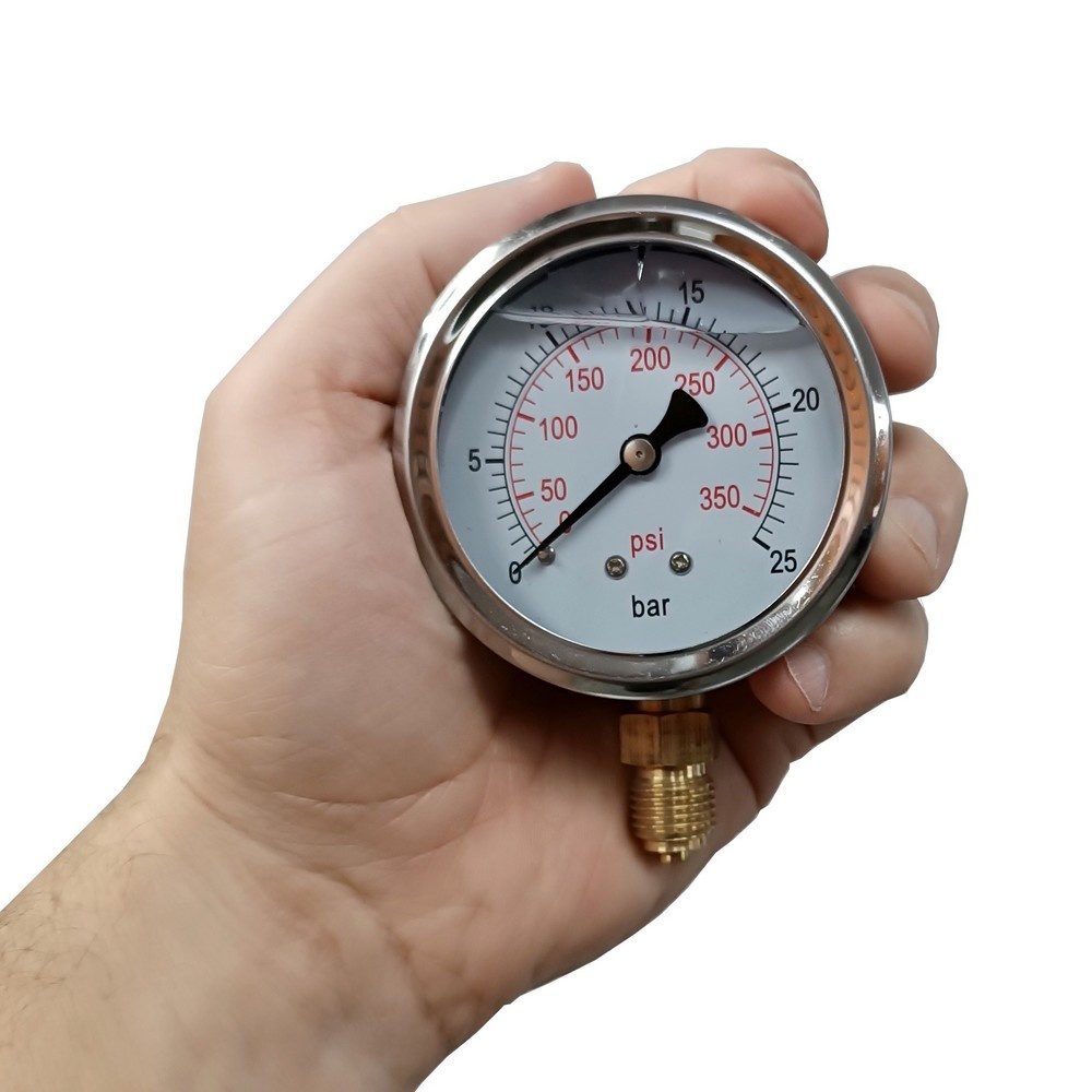 Manômetro Vertical 350 Psi / 25 Bar Com Rosca 1/4