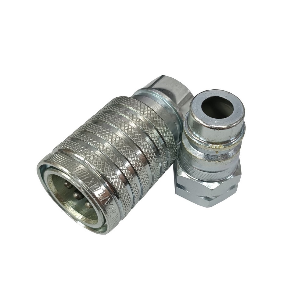 Engate Rápido Hidráulico Agrícola Rosca 1/2" NPTF s/ Retenção - 250 Bar (Conj. Engate + Pino)