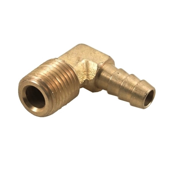 Cotovelo Macho 1/4" NPT x Espiga p/ Mangueira 3/8" - Latão