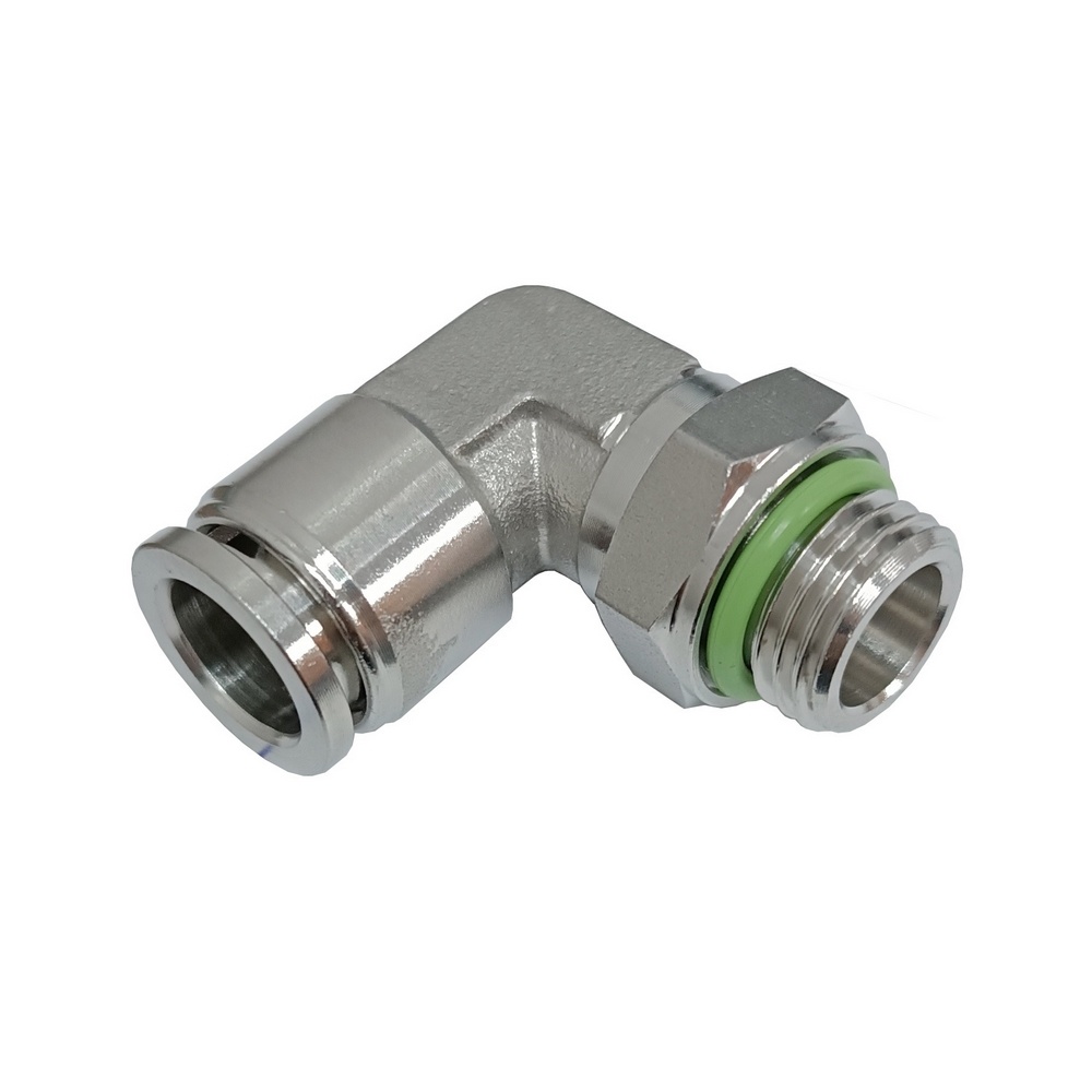 Cotovelo Macho Tubo 8 x Rosca Macho 1/4" BSP - PL-G (Conexão Instantânea Aço Inox)