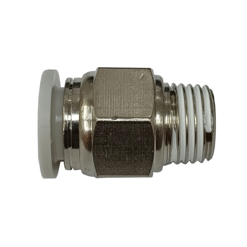 Conector Reto Tubo 10 mm x Rosca Macho 1/4