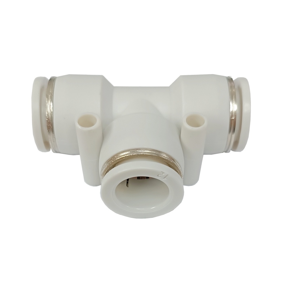 Tee União Tubo 10 mm - PUT (Conexão Pneumática Primeira Linha Branca)