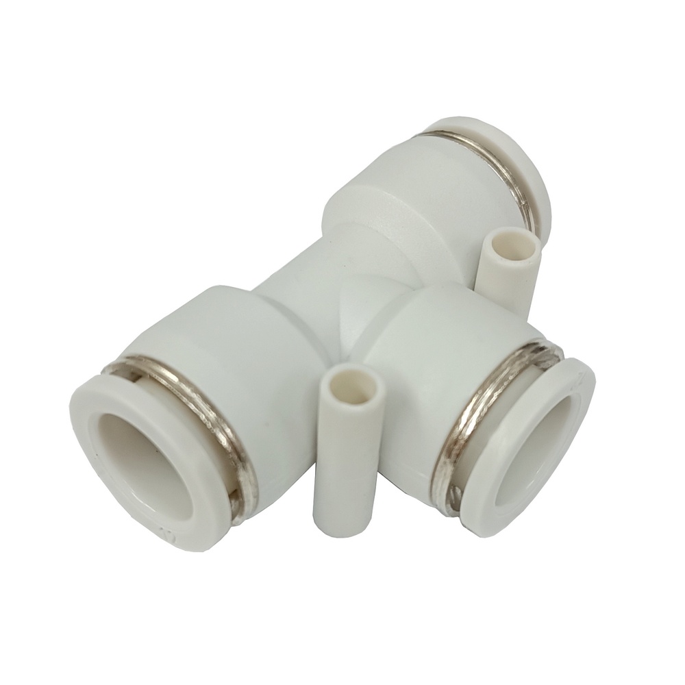 Tee União Tubo 12 mm - PUT (Conexão Pneumática Primeira Linha Branca)