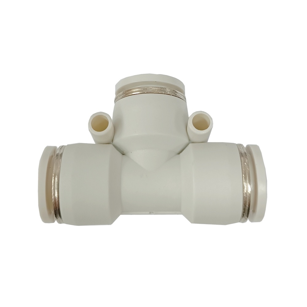 Tee União Tubo 10 mm - PUT (Conexão Pneumática Primeira Linha Branca)