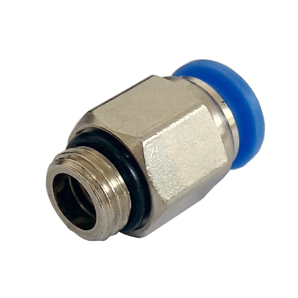 Conector Reto Tubo 6 mm x Rosca Macho 1/4