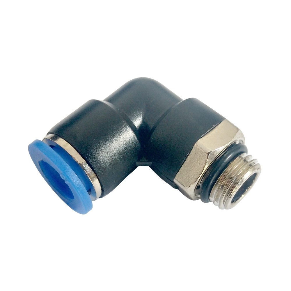 Cotovelo Tubo 4 mm x Rosca Macho M5 - PL-G (Conexão Pneumática Instantânea)